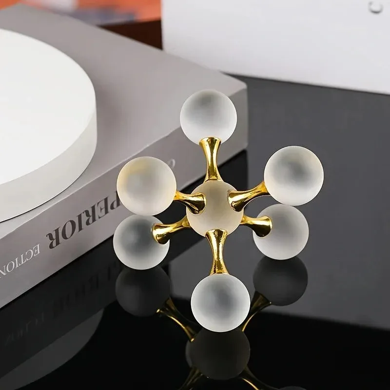 Glass Crystal Ball Molecular Ornament Modern Geometric Minimalism Home Decoration Room Table Decoration Crystal Statue Ornament
