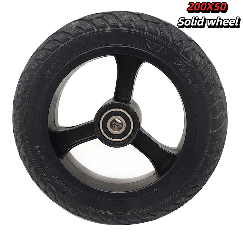 

Электросамокат с колесной ступицей, 8-дюймовое колесо, цельнолитая шина 200x50, ступица из алюминиевого сплава, ненадувная шина.