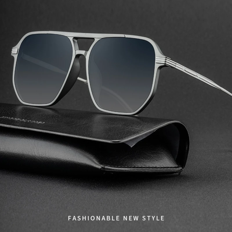 

Солнцезащитные очки с двойным лучом в металлической оправе. Модные солнцезащитные очки для вождения с защитой от ультрафиолета.