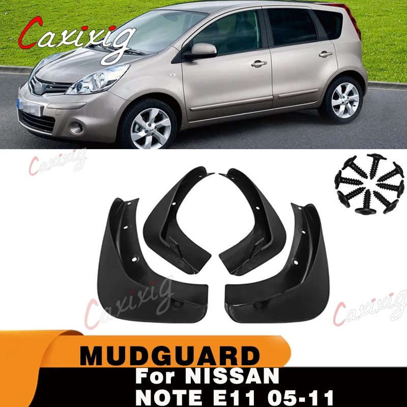 4x Car Mud Flaps Splash Guards For Nissan Note E11 Gen 1 2004 - 2011 Mudflaps Front Rear Wheel Tire Mud Shield Cover Protector 