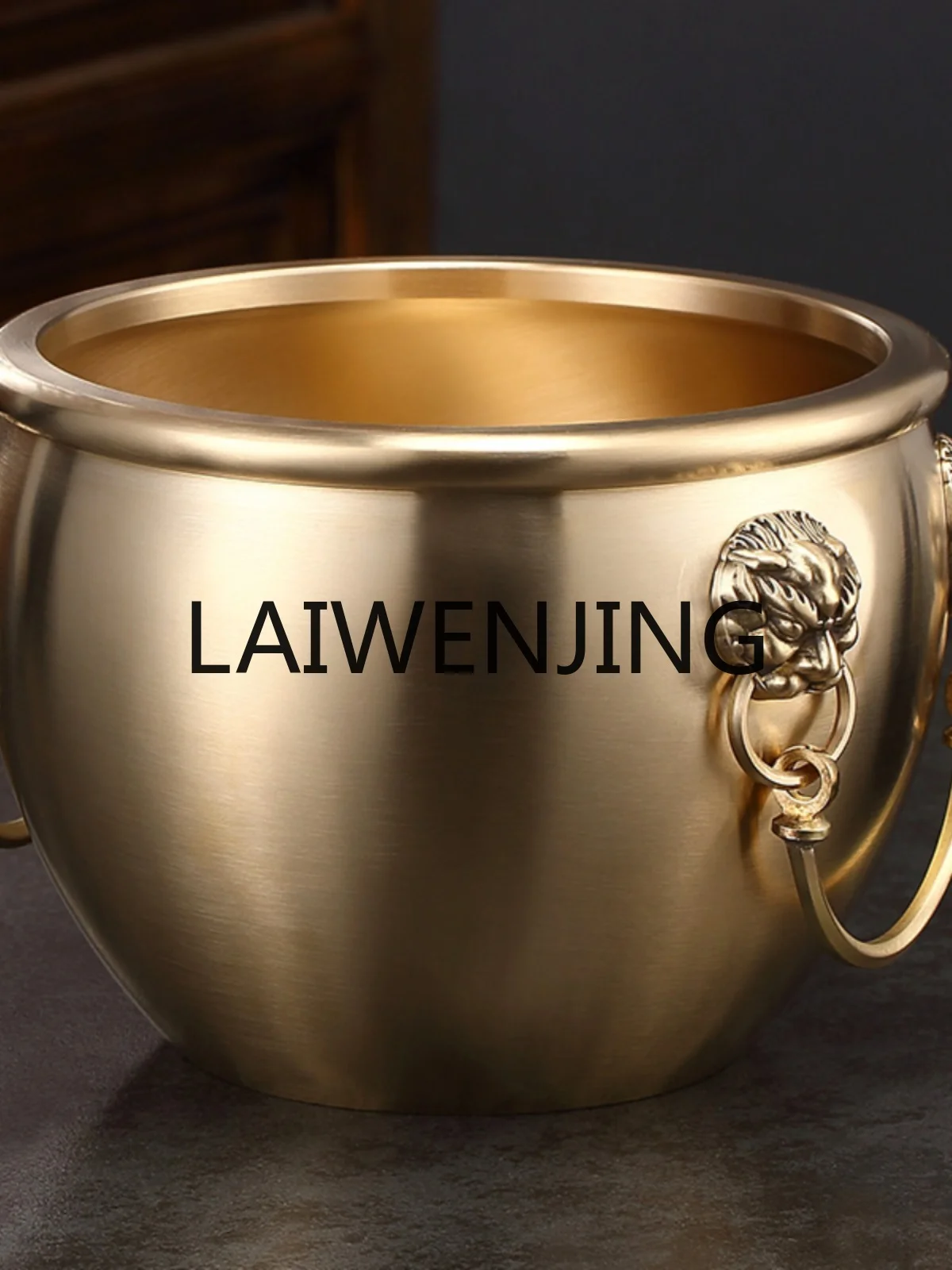 LYY  Pure Brass Tea Basin Tea Slag Bucket Imperial Palace Jar Cornucopia Decoration