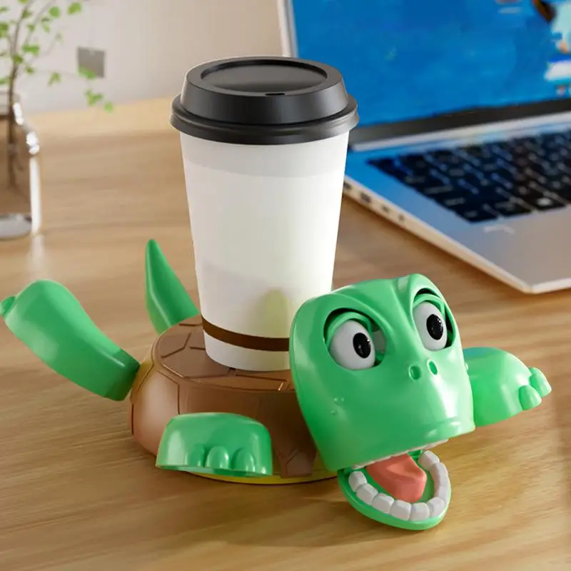 

Funny Turtle Coaster Interactive Desktop Ornament Ideal for Prank & Gameplay Experience, Unique Table Deocration