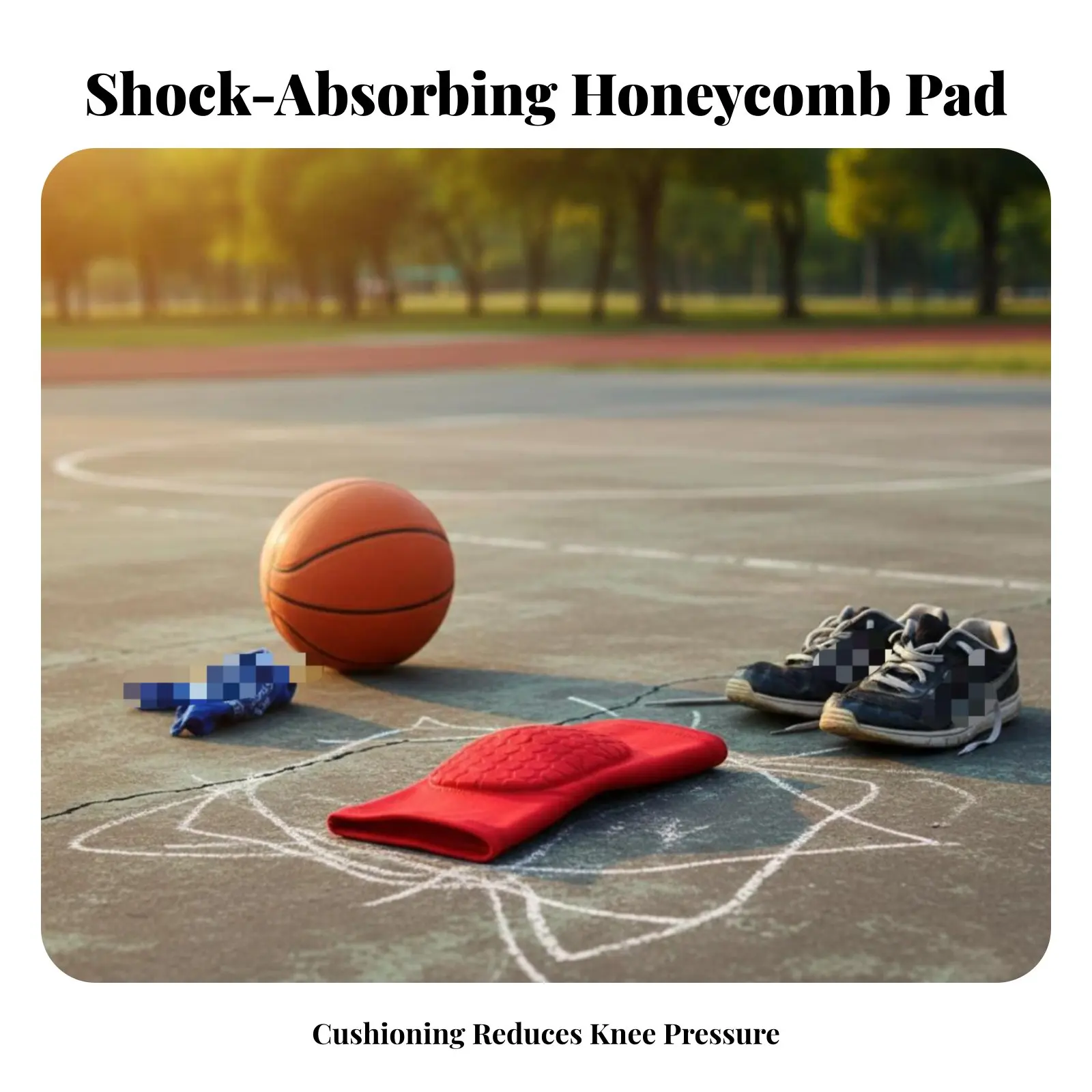 

2 Pieces Hexagonal Knee Pad Shock Resistant Court Game Knee Guard Padded Compression Sleeve Breathable Padded Leg Sleeve