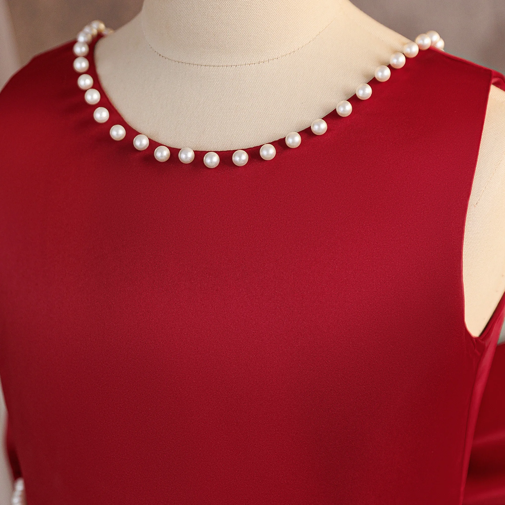 Satin Brautjungfernkleid für Partys, Weihnachtskostüm, Schleife, Taufe, Hochzeit, Prinzessinnen-Ballkleid, Mädchen-Gala- und Neujahrs-Abendkleid – Detail 14