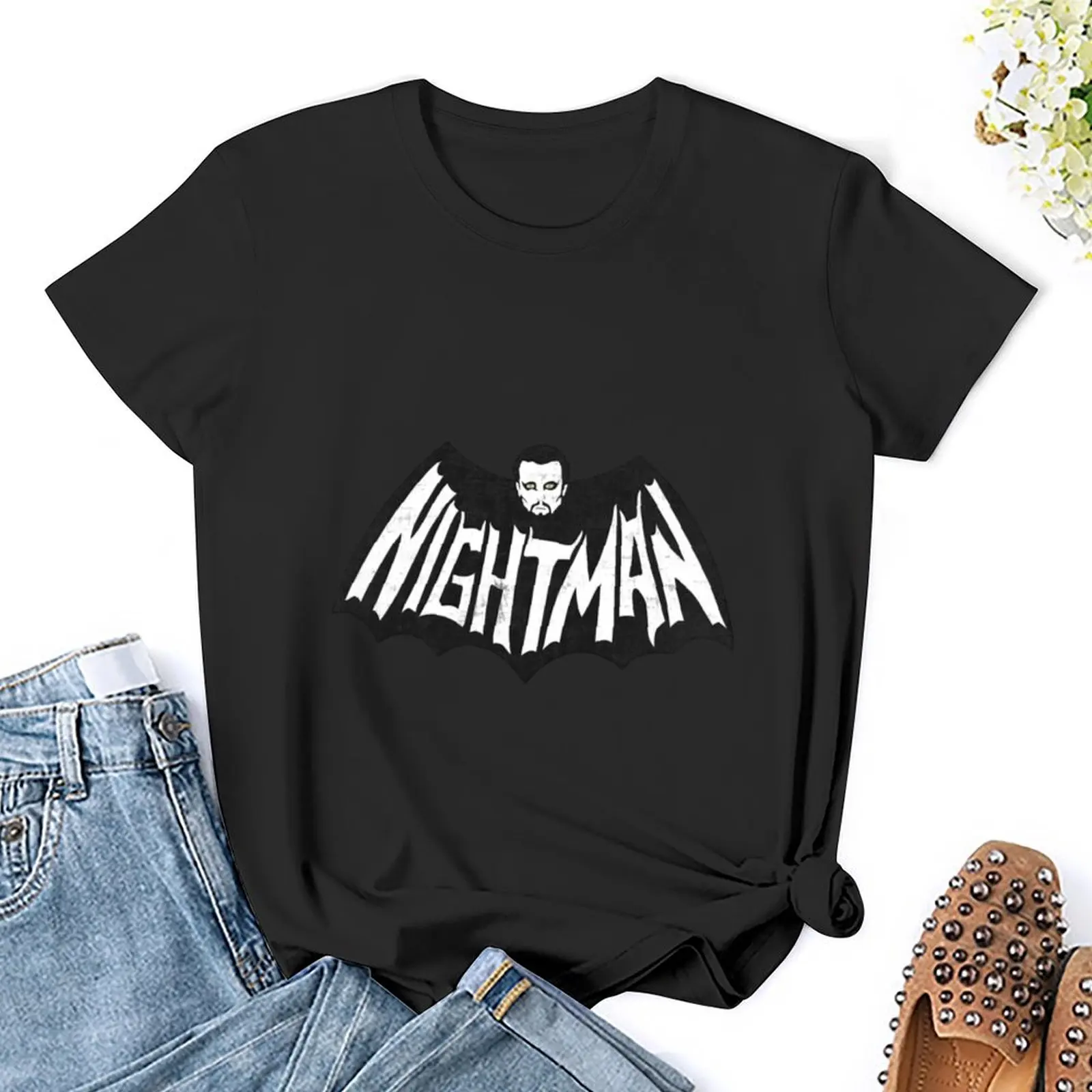 DayMan V NightMan T-Shirt Bluzka Estetyczna odzież przycięte koszulki dla kobiet