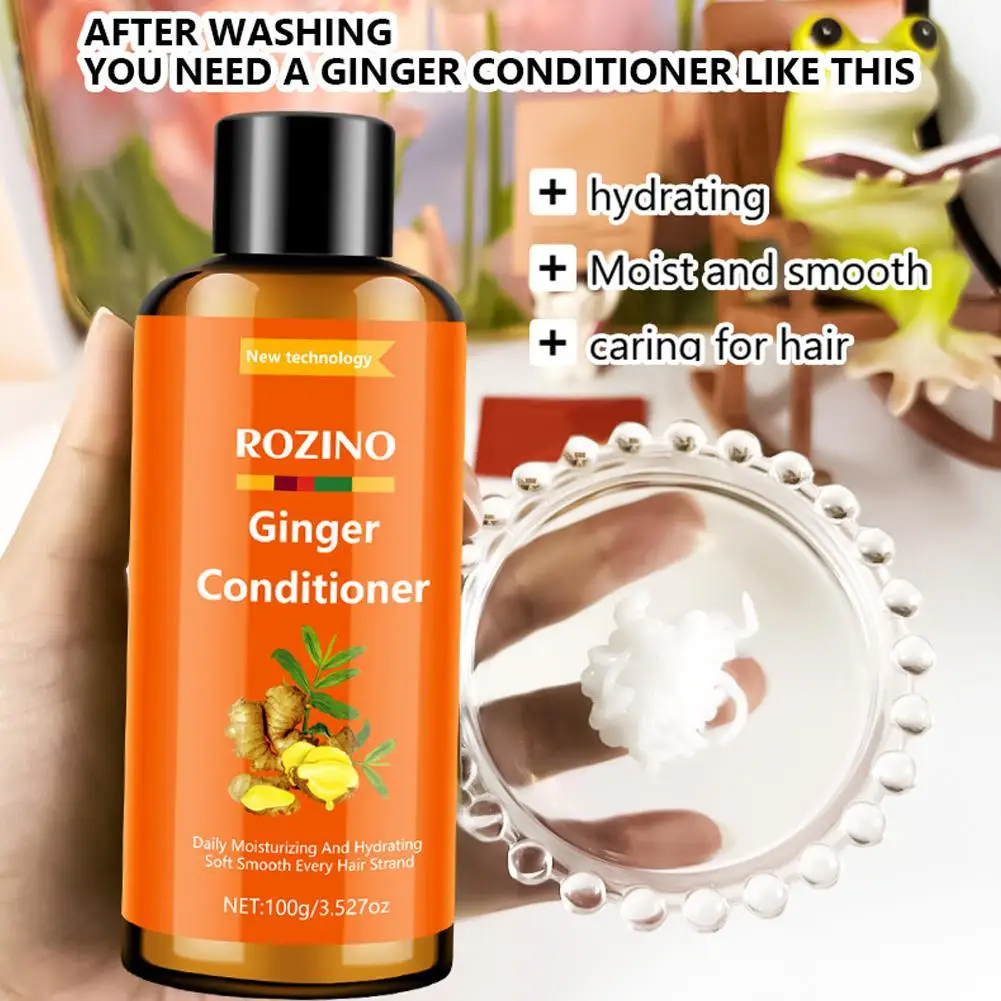 مجموعة شامبو بلسم الشعر بالزنجبيل، متعددة الوظائف، ملحقات الشعر التالفة، العناية بفروة الرأس، مغذية للشعر، تمنع الإصلاح