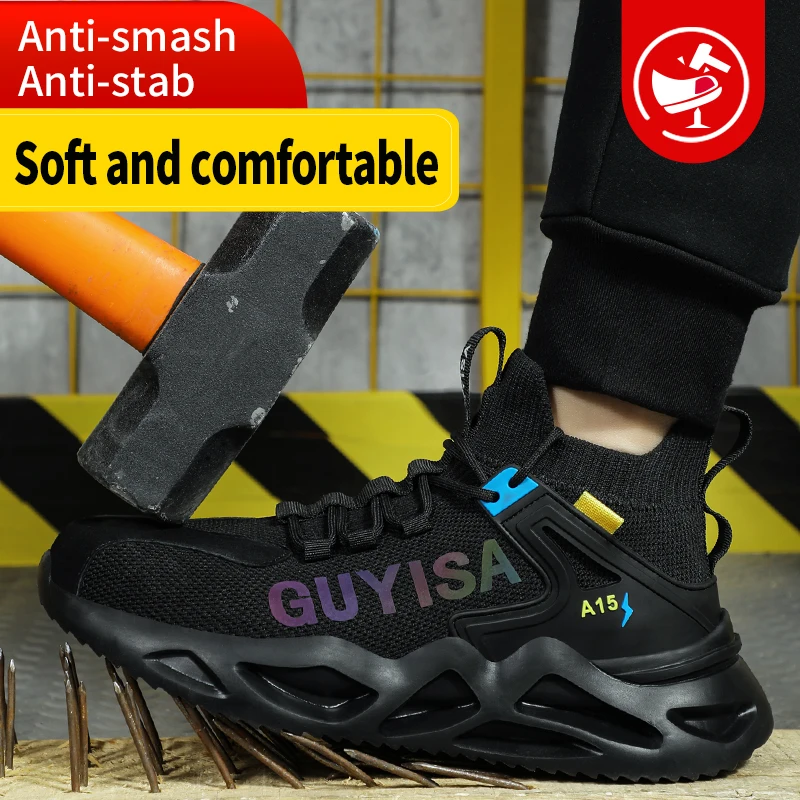 New safety shoes Men's ultra-light steel toe comfortable anti-smash and anti-puncture protective shoes