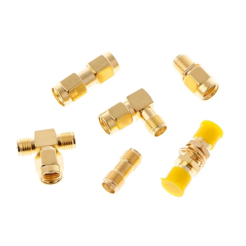 4XFC 18 Pcs/Set Connector Kits Male Female SMA Plug Antenna Converter Coaxial Adapter