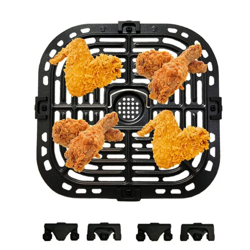 Air Fryer Plate Crisper Grill Pan Food Safe Non Stick Air 6 Quart Fryer Inserts For Restaurant Home Kitchen Cooking And Baking