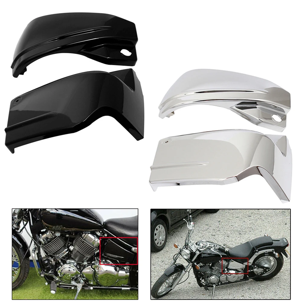 

Pair Motorcycle Chrome/Black ABS Battery Side Cover Fairing For Yamaha V-Star 650 Dragstar 650 XVS650 All Year