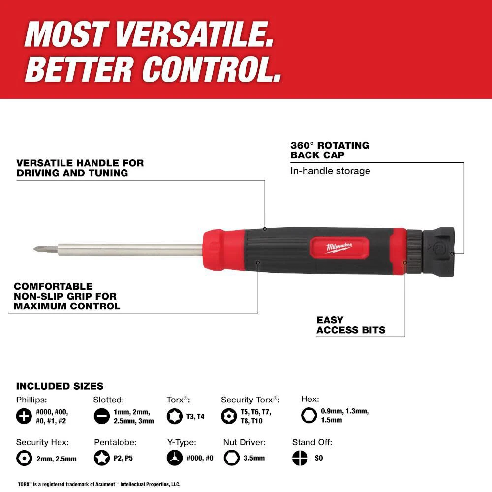 Milwaukee 48-22-2934 27-in-1 Security Precision Multi-Bit Screwdriver Hand Tools