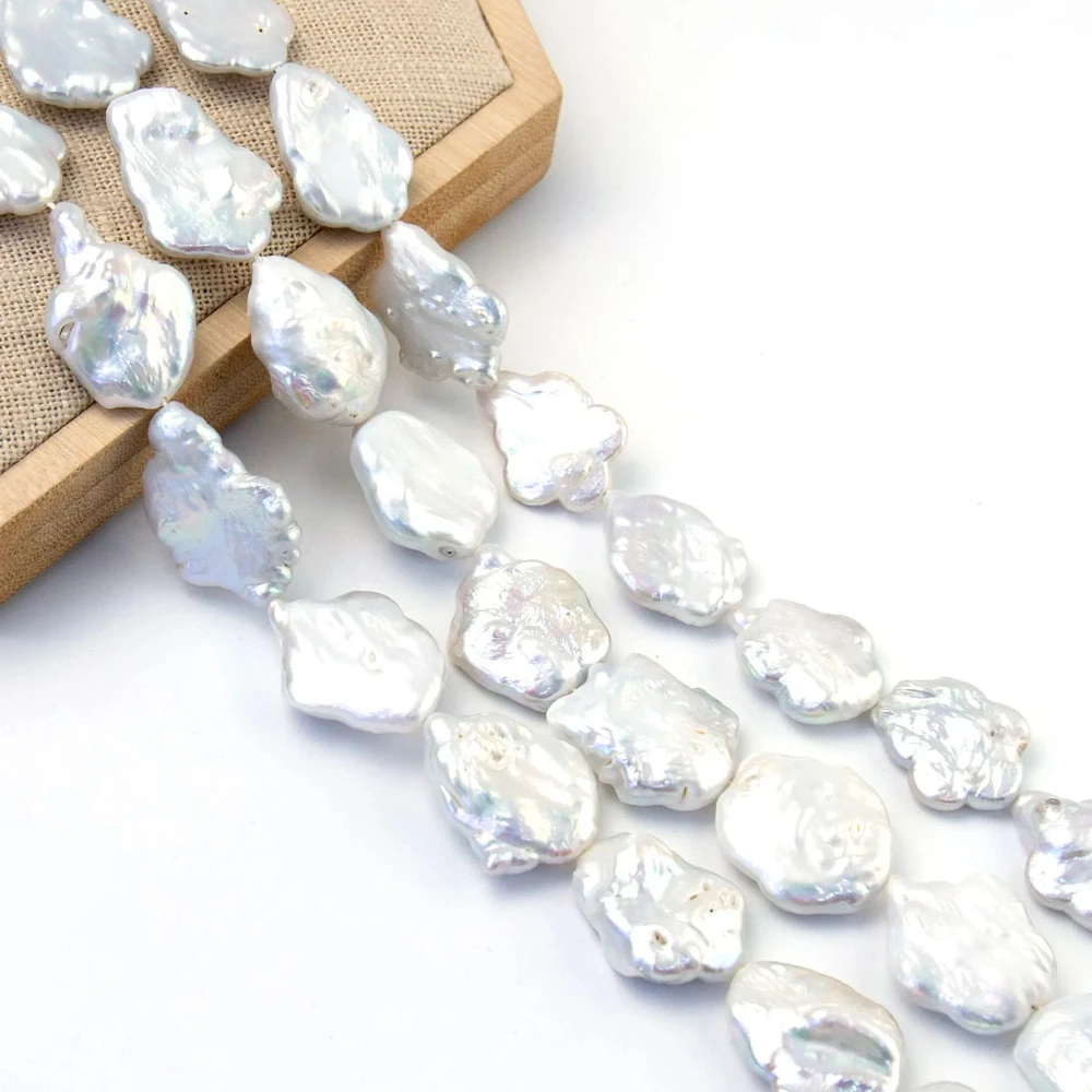 

17-19x20-25mm Baroque Natural Freshwater Pearl Beads Plum Blossom Shape for Jewelry Making DIY Necklace Bracelets Accessories