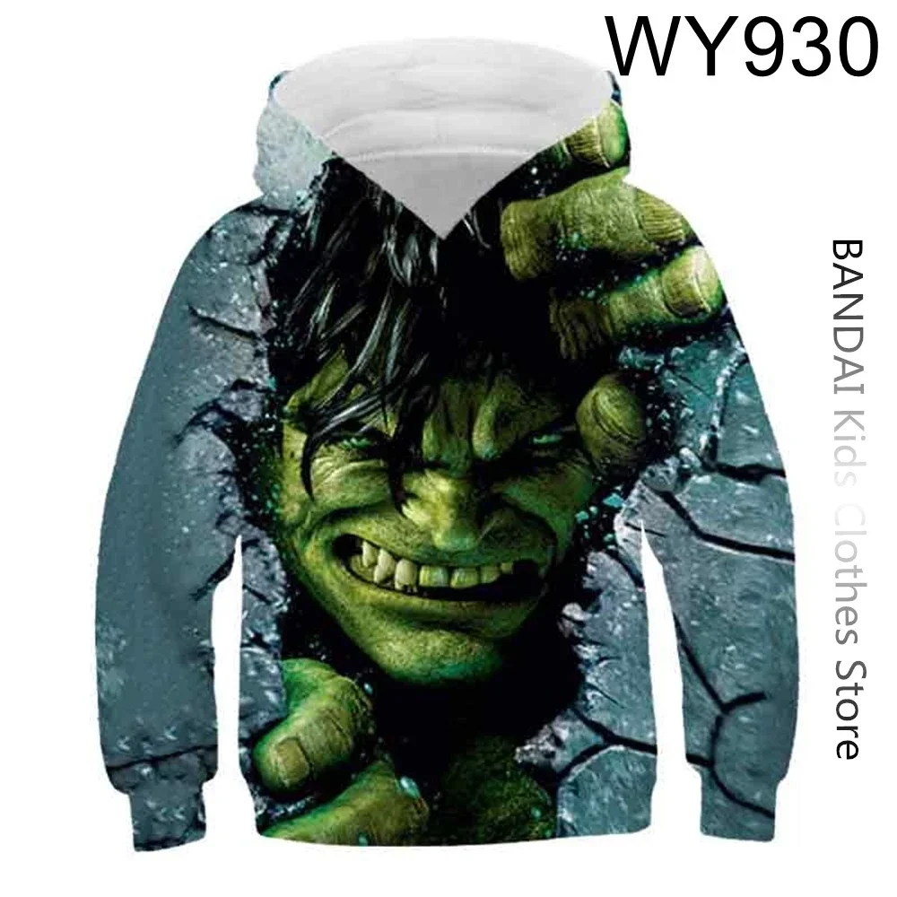 Marvel Avengers Hulk Hoodie Kids Super Hero Print Autumn Spring Children's Clothes Boy Clothes Girls Sweaters Tops