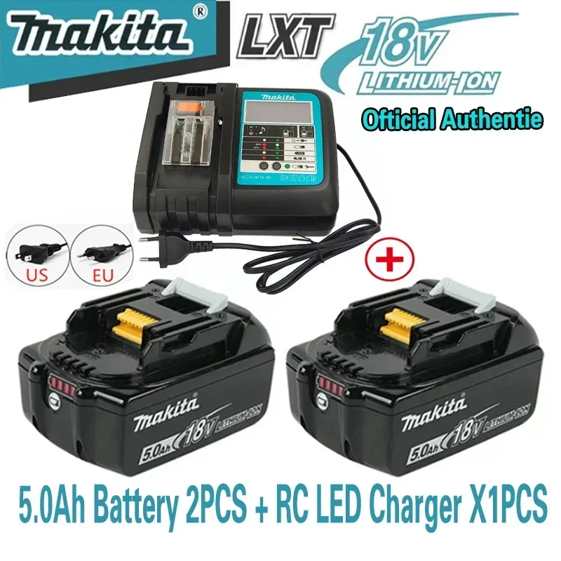 Japón Makita 18V 5.0Ah  batería de herramienta eléctrica DDF487 DGA404 DTW700 DHP487 reemplazo de batería LED de carga