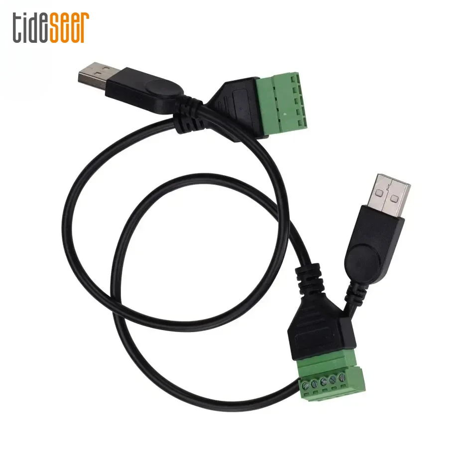 100pcs USB 2.0 Type A Male to 5Pin Female Bolt Screw Connector with Shield Terminal Plug Adapter Cable