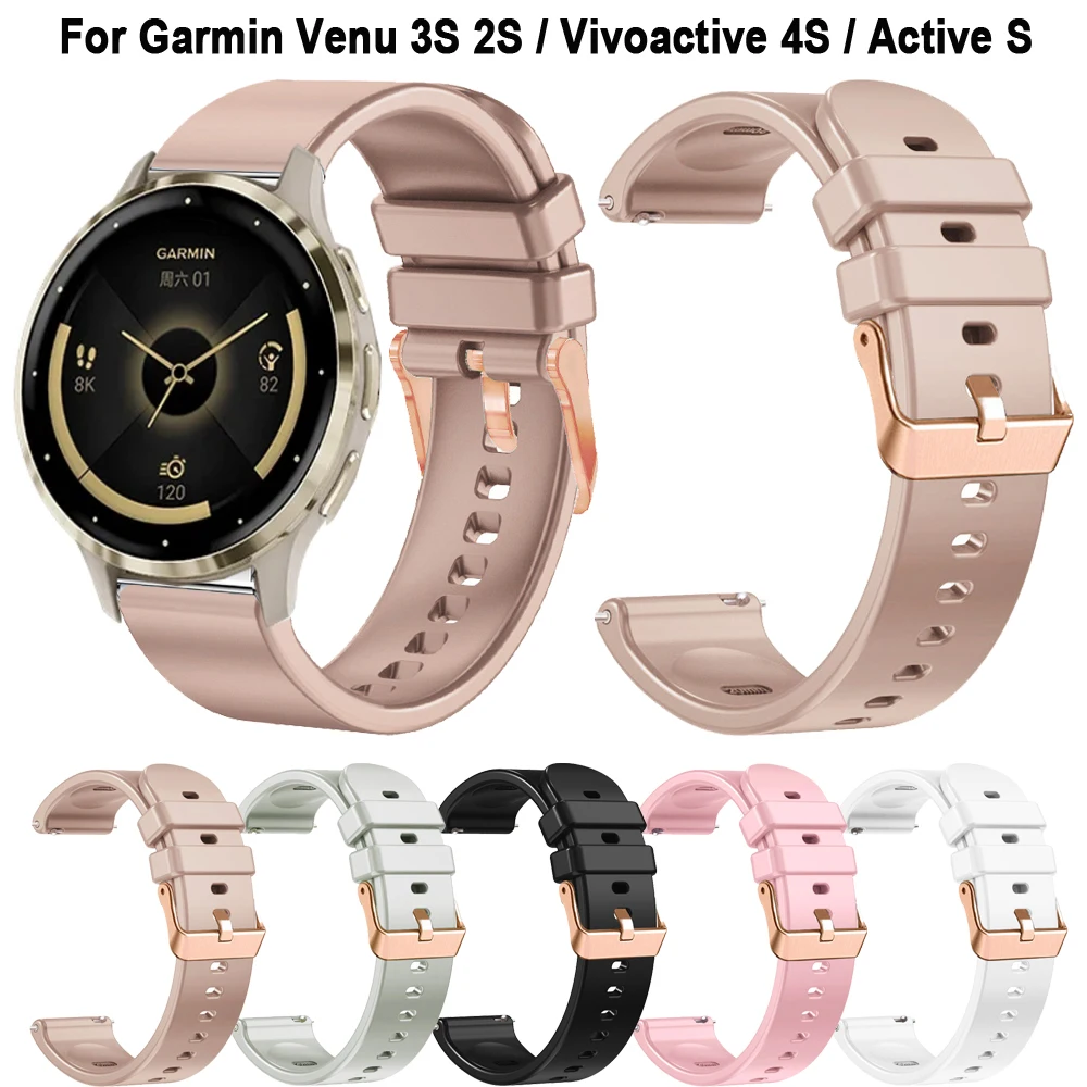 

Vivoactive 4S 3S Soft Silicone Smart Watch Strap For Garmin Venu 3S 2S /Rey/ Forerunner 265S 255S Wristband 18mm Bracelet Correa