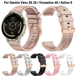 Vivoactive 4S 3S Soft Silicone Smart Watch Strap For Garmin Venu 3S 2S /Rey/ Forerunner 265S 255S Wristband 18mm Bracelet Correa