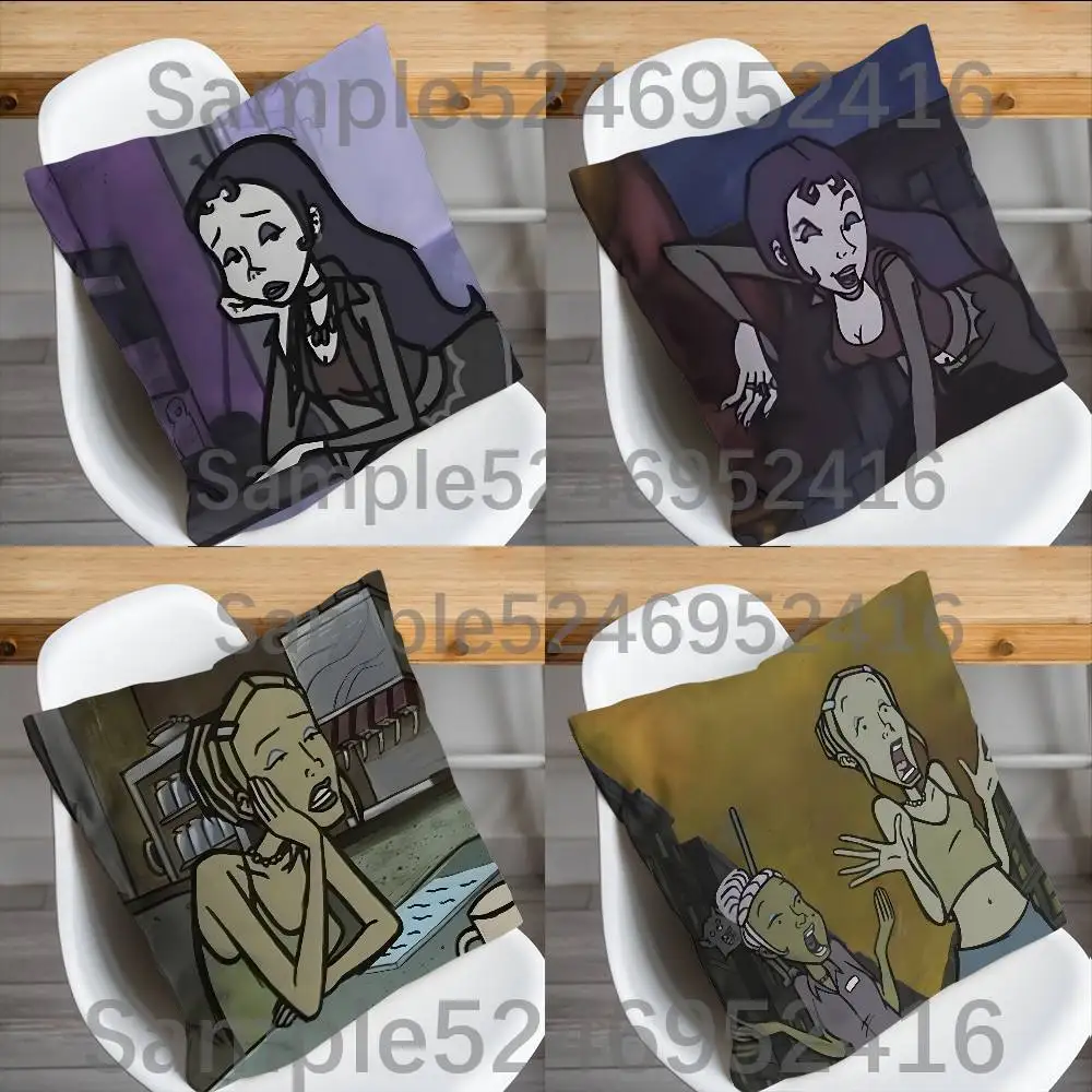 

S-Serena Downtown Cartoon Pillow Case Short Plush Sofa Decorative Gift Home Double-sided Printing Cushio
