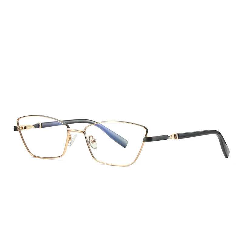 VCKA Anti Blue Light Small Square Myopia Glasses Frame Alloy Women Optics Prescription Discoloration Fashion Eyewear -0.50 TO-10