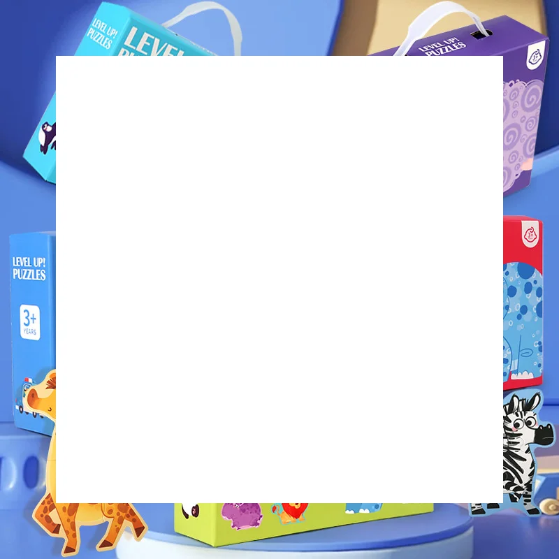 Paper Jigsaw Puzzle Kids Toy Cartoon Animal Jigsaw Puzzles Game Early Educational Toys Gift Set For Children