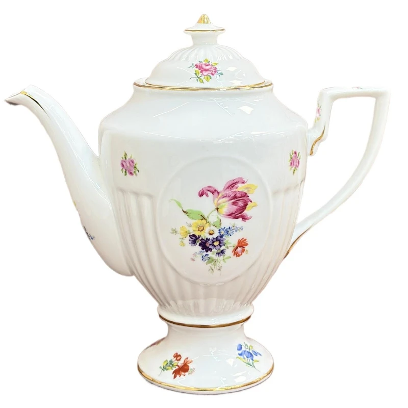 

French Phnom Penh retro small floral goblet saucer afternoon tea cup, coffee set cup saucer milk pot teapot set