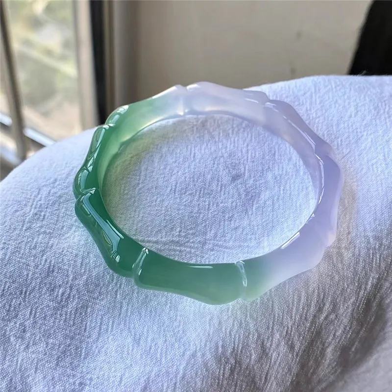 

Natural 100%real chalcedony agate jade bangle flat bar Slub jadeite bangle green white jade for woman temperament gift bracelets