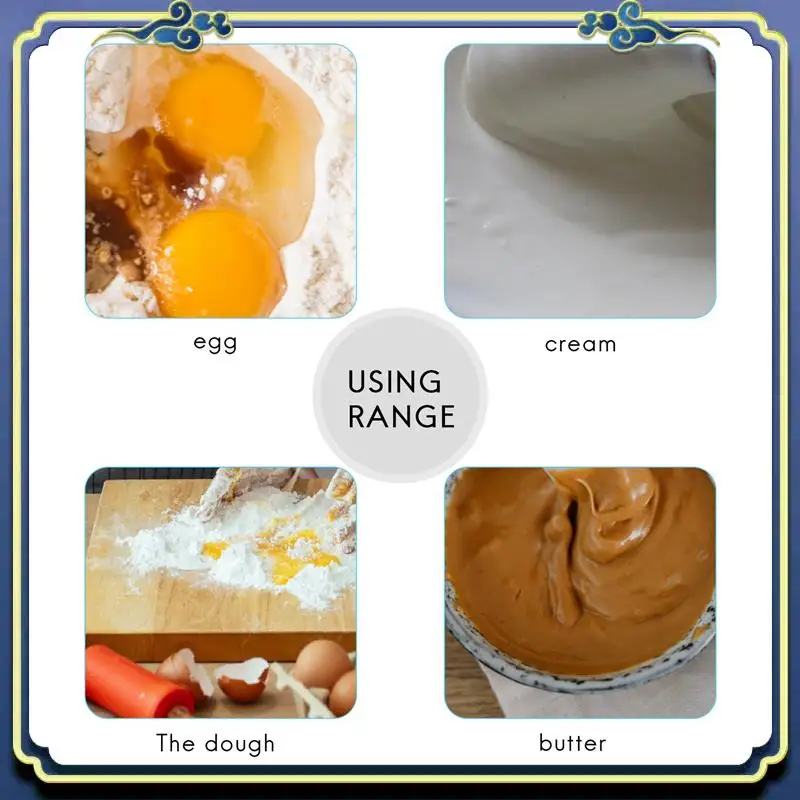 A56P-Economical Electric Hand Mixer 7-Speed Handheld Egg Whisk Kitchen Egg Sticks Dough Hooks