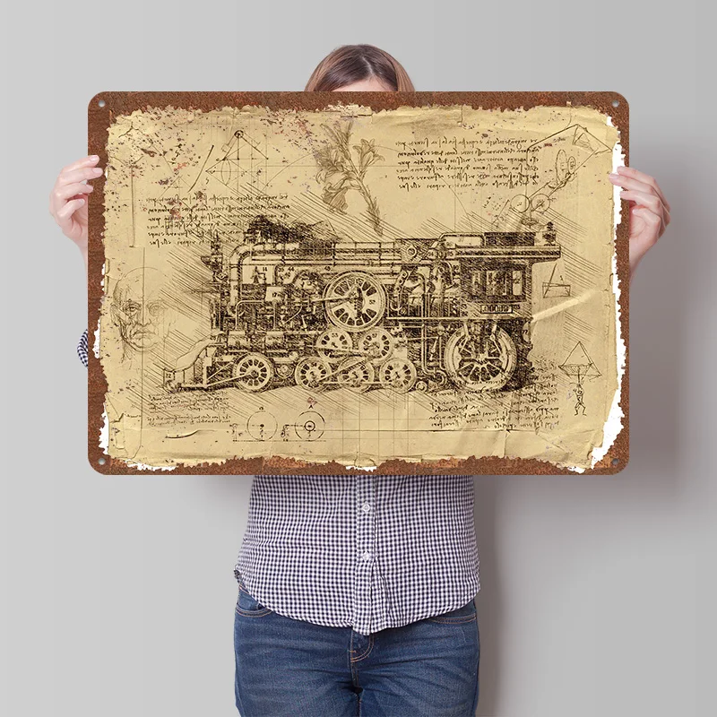 Steam Engine Metal Poster Customized Wall Art Retro Vintage Tinplate Signs for Man Cave Gamer Room Decoration At Home Coffee Bar