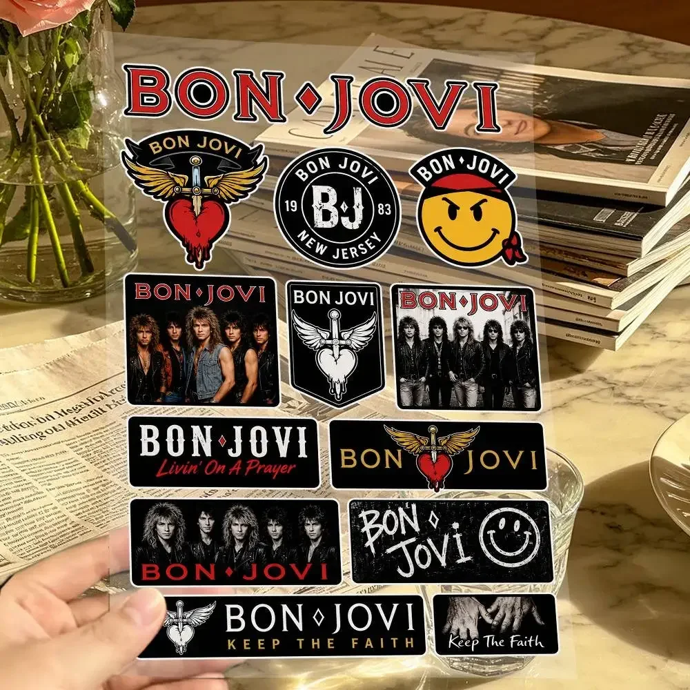 B-Bon Jovi  Decal Set High Quality Printed and Cut Stickers Motorcycle Sticker