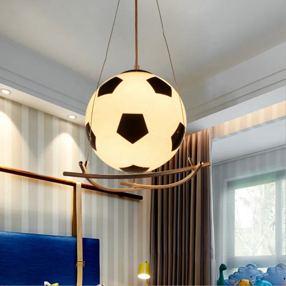 Plafonnier de luxe créatif pour chambre d'enfant, football, garçon, dessin animé, moderne