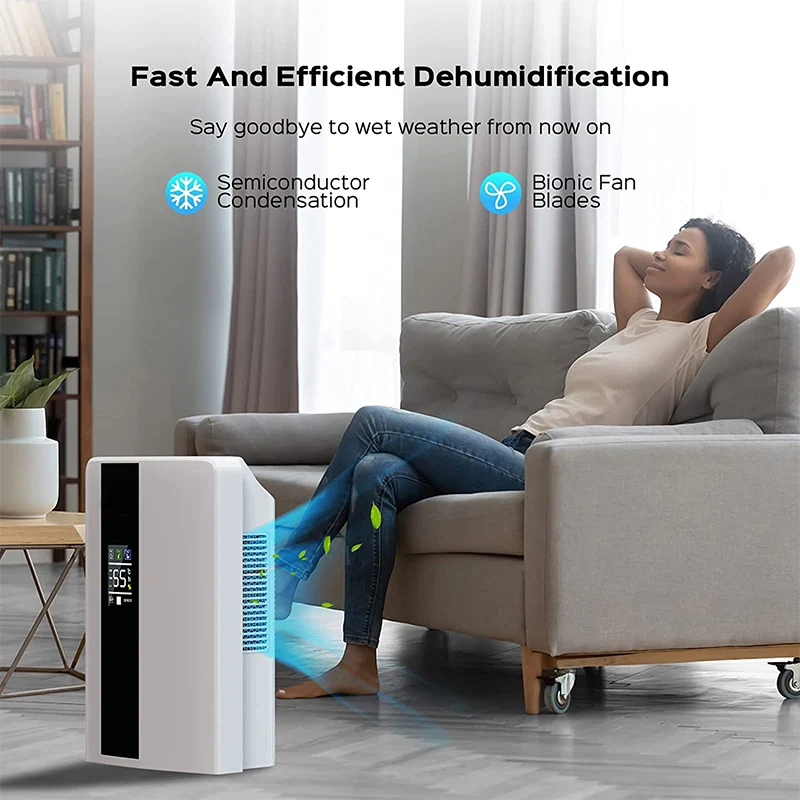 2.2L home smart dehumidifiers air purification dehumidifier with remote control and timing