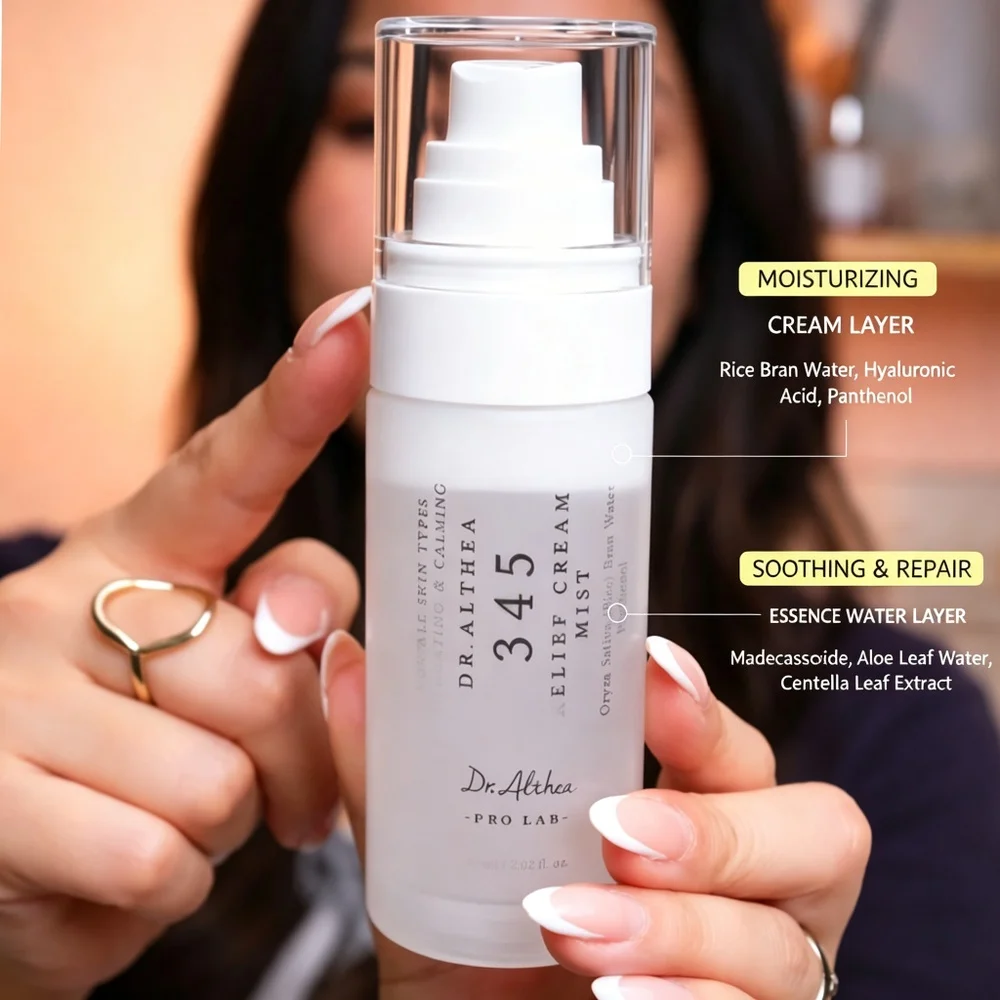 Dr Althea 345 Relief Cream Mist 2 Dual Layer Hydrating Face Spray Acid Panthenol Sensitive Skin Barrier Vegan Korean Skincare