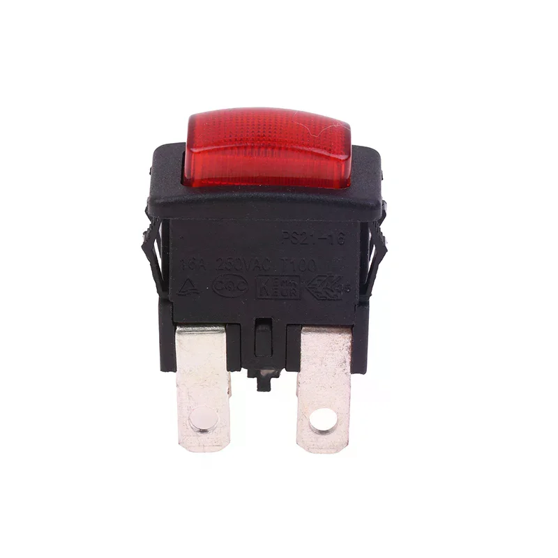 4Pins 16A Self-Lock Switch Button Rocker PS21-16 With Light Heater Electrical Touch Switch For Vacuum Cleaner Garment Steamer