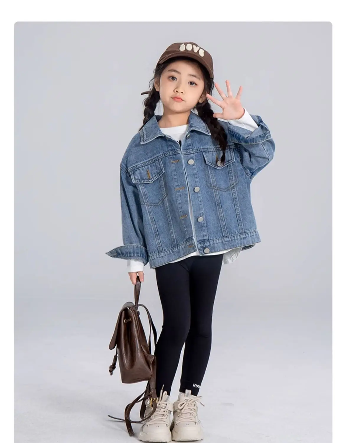 Teenage Girls\'  Denim Jacket Spring and Autumn New Boys\' Casual Cool Handsome Denim  Coat Children\'s Top