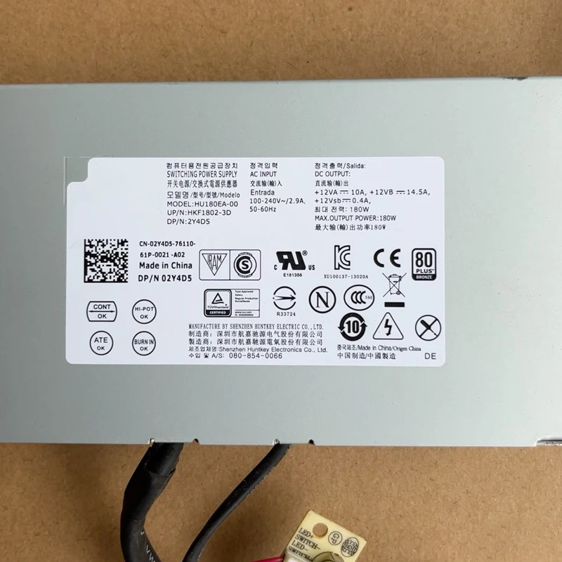 New For Dell Optiplex 3030 Power Supply HU180EA-00 DPS-180AB -14 A AC180EA-00 D180EA-00 02Y4D5 2Y4D5 0R50PV 08WJ7H High Quality