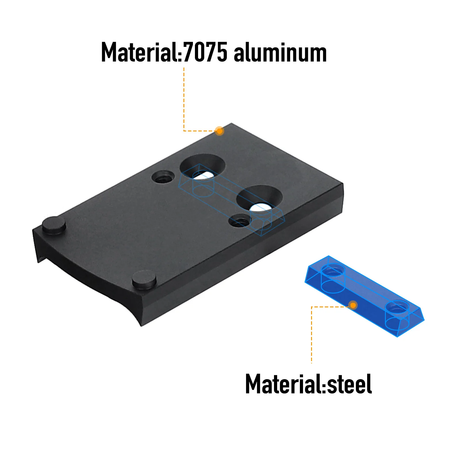ohhunt®  Red Dot Plate Compatible with Footprint Red Dot/407C/507C/508T for G-L-K 17 17L 19 22 23 24 26 27 33 34 35 38 39
