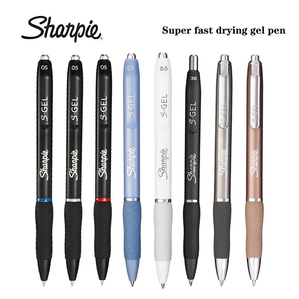 1Pcs Amerikaanse Sharpie Druk Gel Pen 0.5Mm Zwarte Ultra-Sneldrogende Glad Handtekening Pen Leuke Briefpapier kantoor Accessoires Caneta