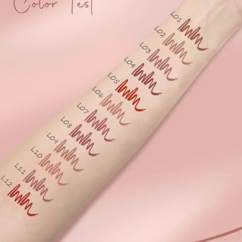 Long Lasting Nude Lip Liner Set, batom impermeável, caneta lisa, presente para uso diário, 3 pcs