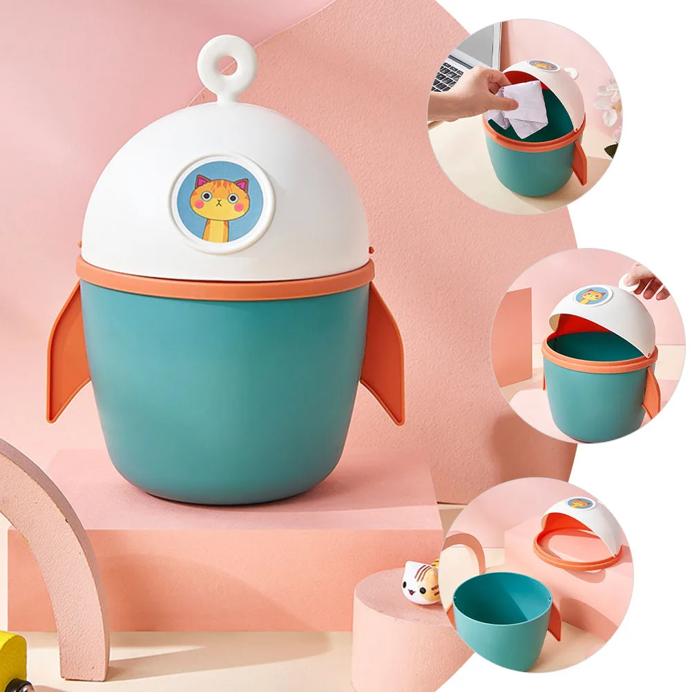 

Flip-Top Trash Can Small Desktop Garbage Bin Premium Pp Material Odor-Isolated Storage Container For Tissues Wastepaper