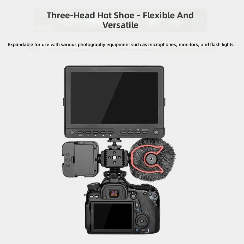 for Three Hot Shoe Mount Bracket for Micro SLR Camera Metal Expansion Gimbal Base External Fill Light Microphone Photography