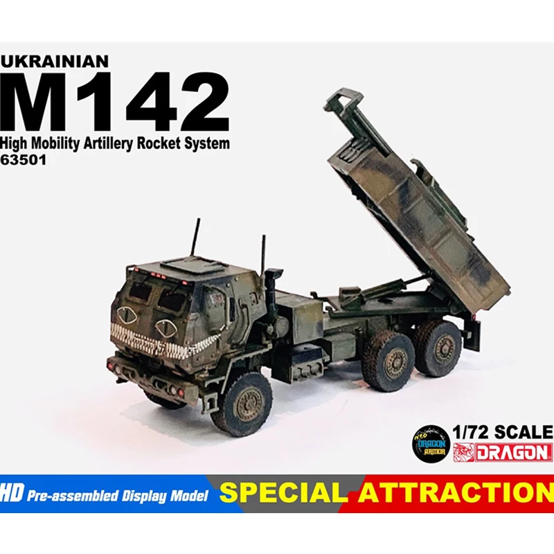 

Dragon 63501 PVC Plastic 1:72 Scale Ukraine M142 Rocket Vehicle Truck Toy Cars Model Classic Adult Collection Souvenir Gifts