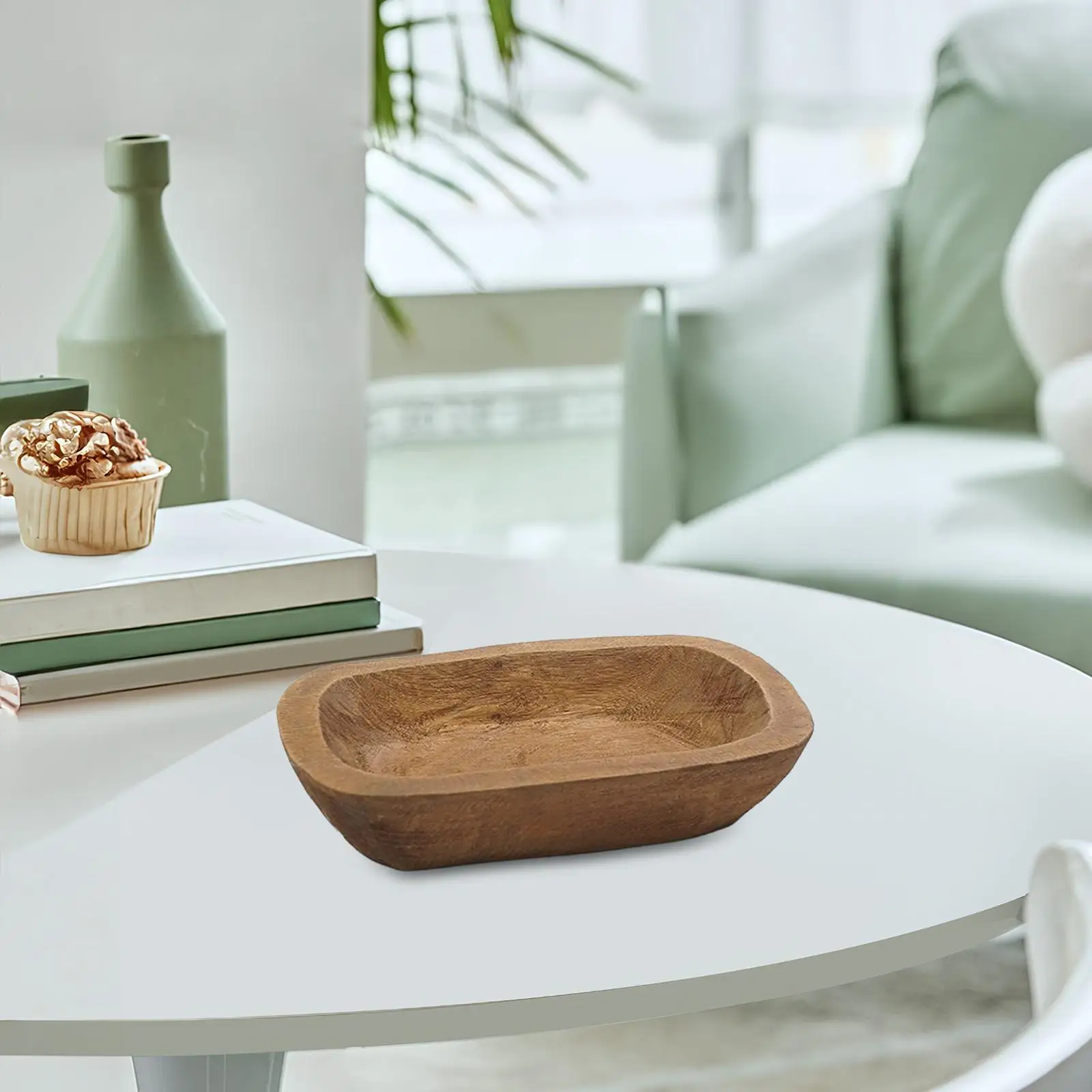 

Элегантный деревянный декоративный поднос для домашнего центрального дисплея для свечей и аксессуаров для хлеба