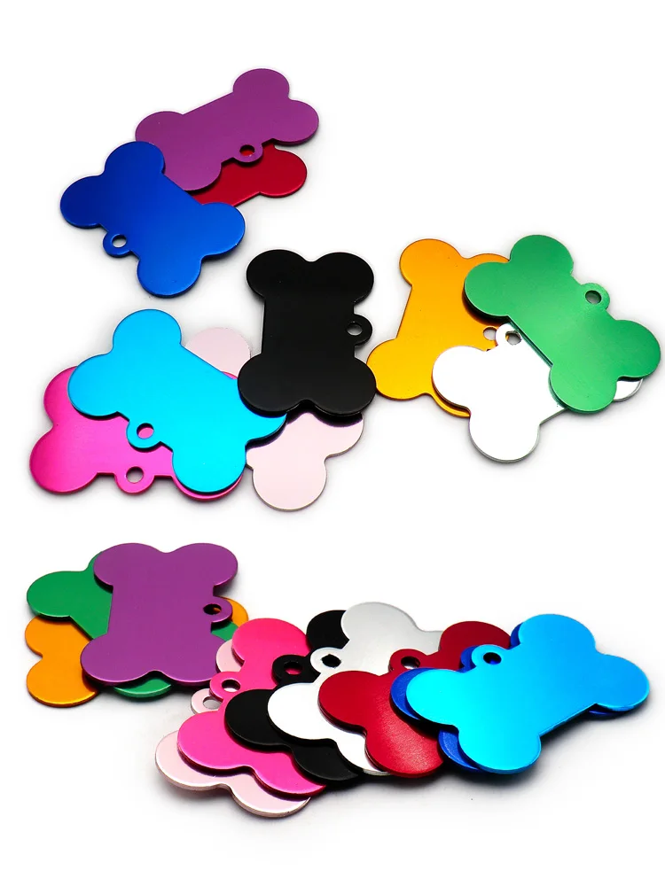 Wholesale 20 pcs Dog ID Tag Pet Bone Tags Nameplate Personalized Dog Puppy Tags Customized Dog Pet Name Phone Address No. Tag
