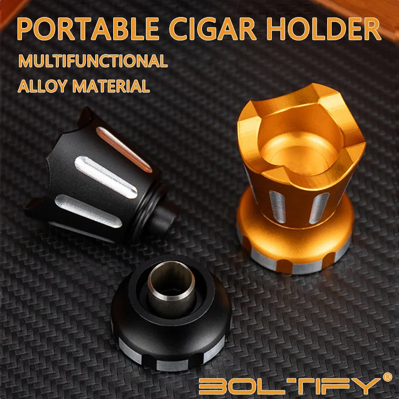 

Boltify Creatived 2-in-1 Multi-functional Cigar Holder Drill Portable Cigar Tray Gift Set Alloy Cigar Accessories Men·s Gift