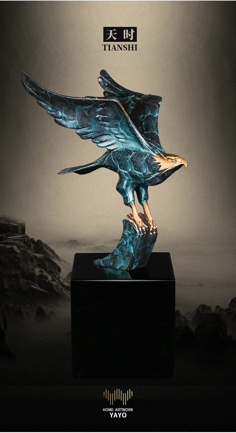 TOP Master work- GOOD -HOME office company efficacious Mascot thriving business Success brass Arabia Eagle statue