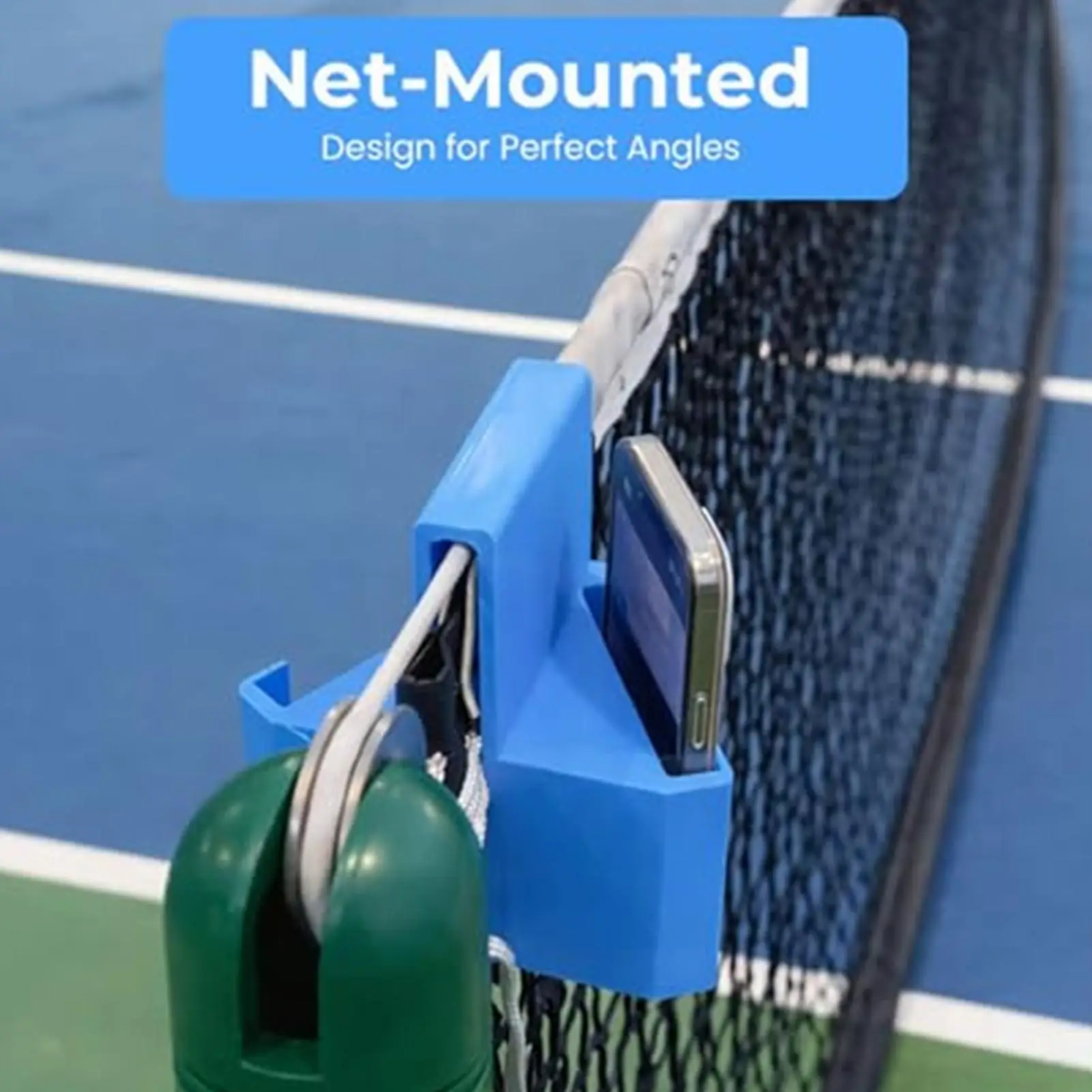 Tennis Fence Phone Mount Holder 3D printed courtside phone holder Portable Live Streaming game recording camera Clamp