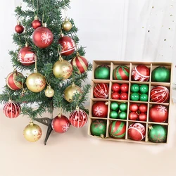 42/44Pcs 3/6cm Red Green Golden Christmas Balls Large Xmas Tree Ball Hanging Pendant Christmas Decoration For Home Navidad Decor