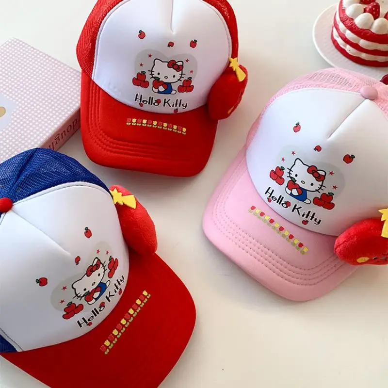

Бейсбольная кепка Sanrio Hello Kitty Y2K, солнцезащитный козырек для девочек с рисунком «Сделай свое лицо», маленькая летняя студенческая солнцезащитная фуражка на открытом воздухе