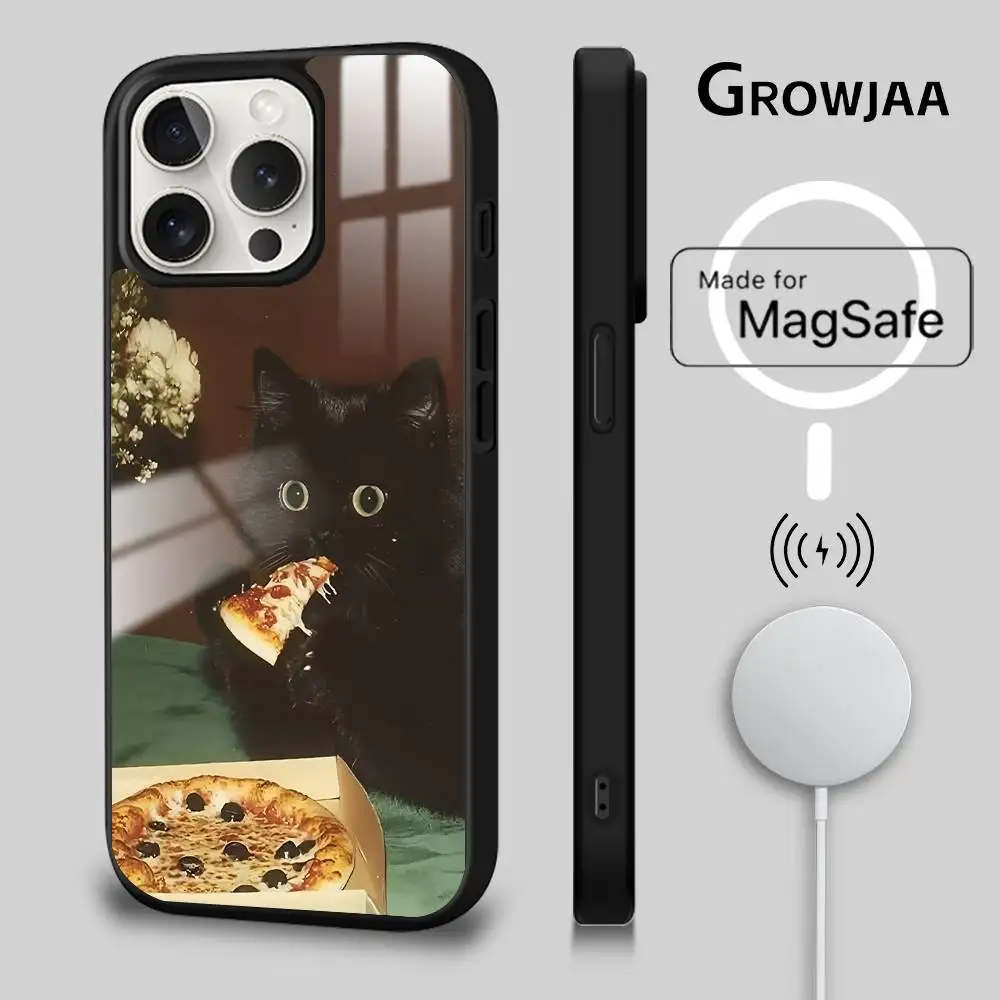 

Funny cats phone case for iPhone 17 16 15 14 13 12 11 Pro Max Plus Mini Magsafe Magnetic Wireless Mirror Funda