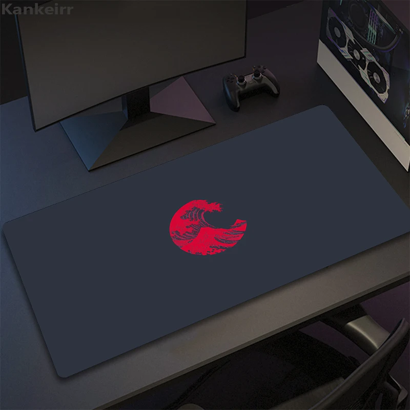 Great Blue Waves 900x400 Mouse Pad Gamer HD Custom Large Japanese Mousepad XXL Desk Mats Office Carpet Rubber Laptop Mouse Mats image 2